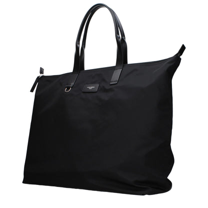 Dolce & Gabbana Black Nylon Leather-Handle Zipped Tote Bag