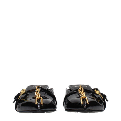 Balmain Black Leather Platform Sandals