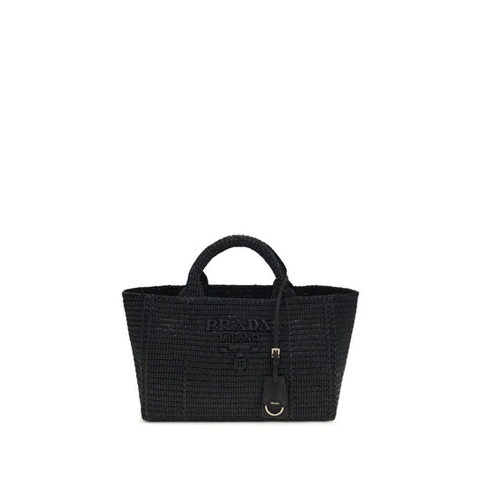 Prada Black Large Crochet Tote Bag
