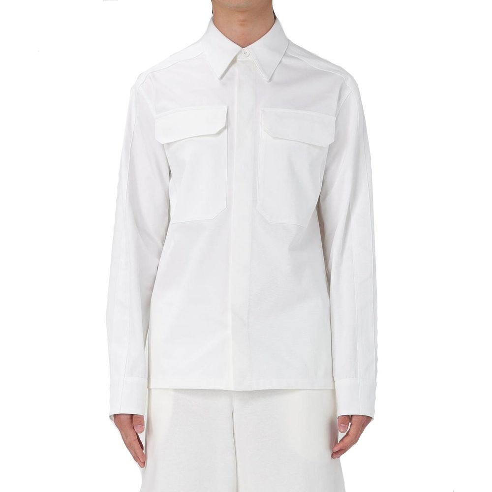 Jil Sander White Cotton Dress Shirt for Men