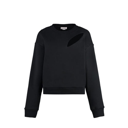 Alexander McQueen Black Cotton Slashed Sweatshirt