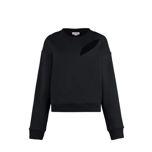 Alexander McQueen Black Cotton Slashed Sweatshirt