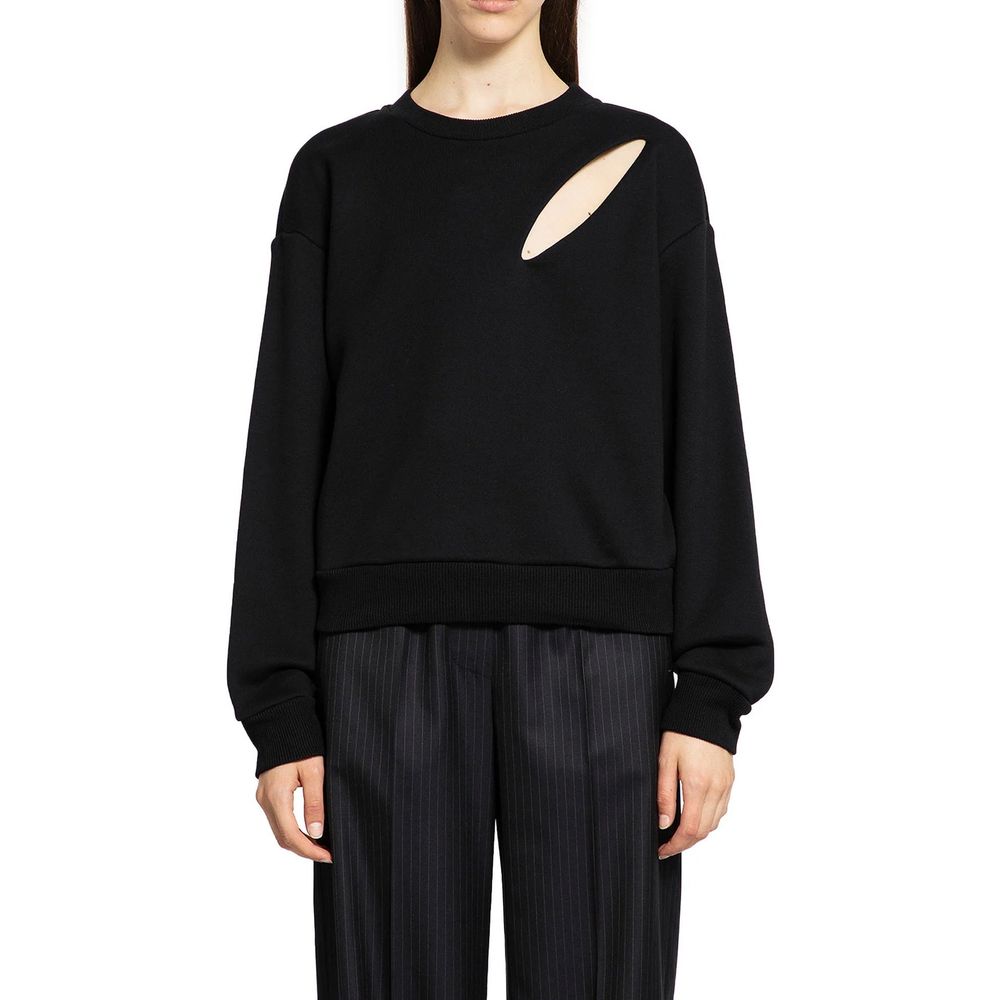 Alexander McQueen Black Cotton Slashed Sweatshirt