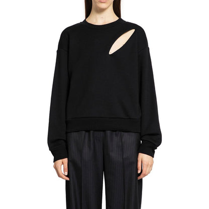 Alexander McQueen Black Cotton Slashed Sweatshirt