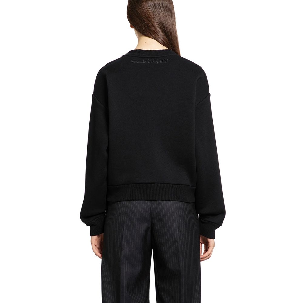Alexander McQueen Black Cotton Slashed Sweatshirt