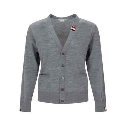 Thom Browne Gray Virgin Wool Cardigan for Men