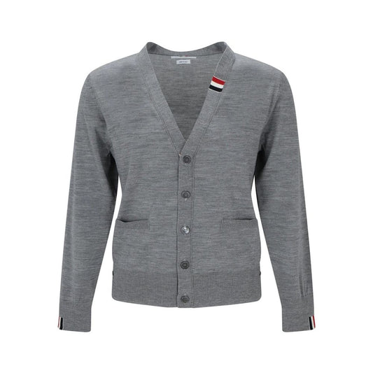 Thom Browne Gray Virgin Wool Cardigan for Men