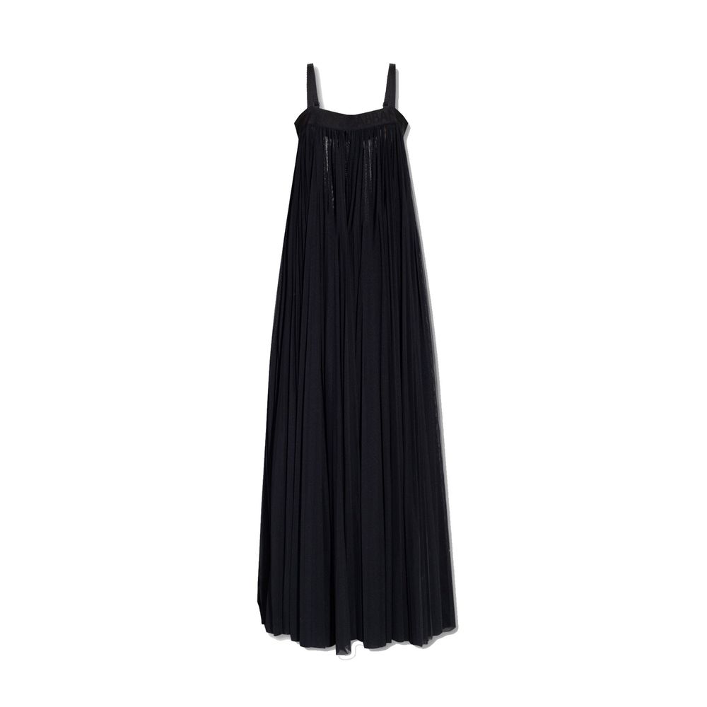 Dolce & Gabbana Black Pleated Maxi Dress