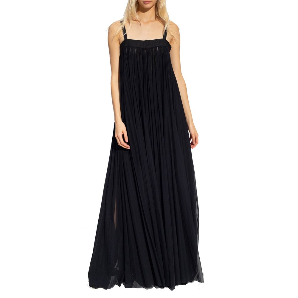 Dolce & Gabbana Black Pleated Maxi Dress