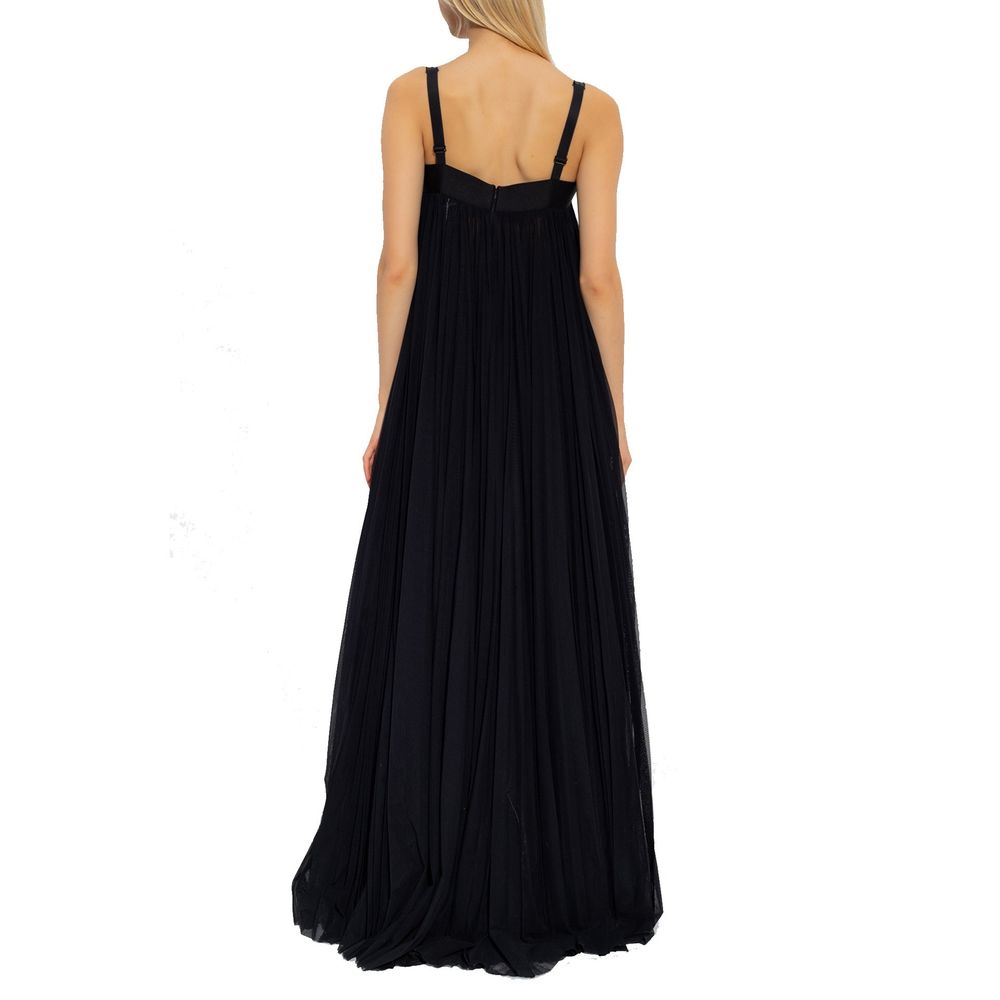 Dolce & Gabbana Black Pleated Maxi Dress