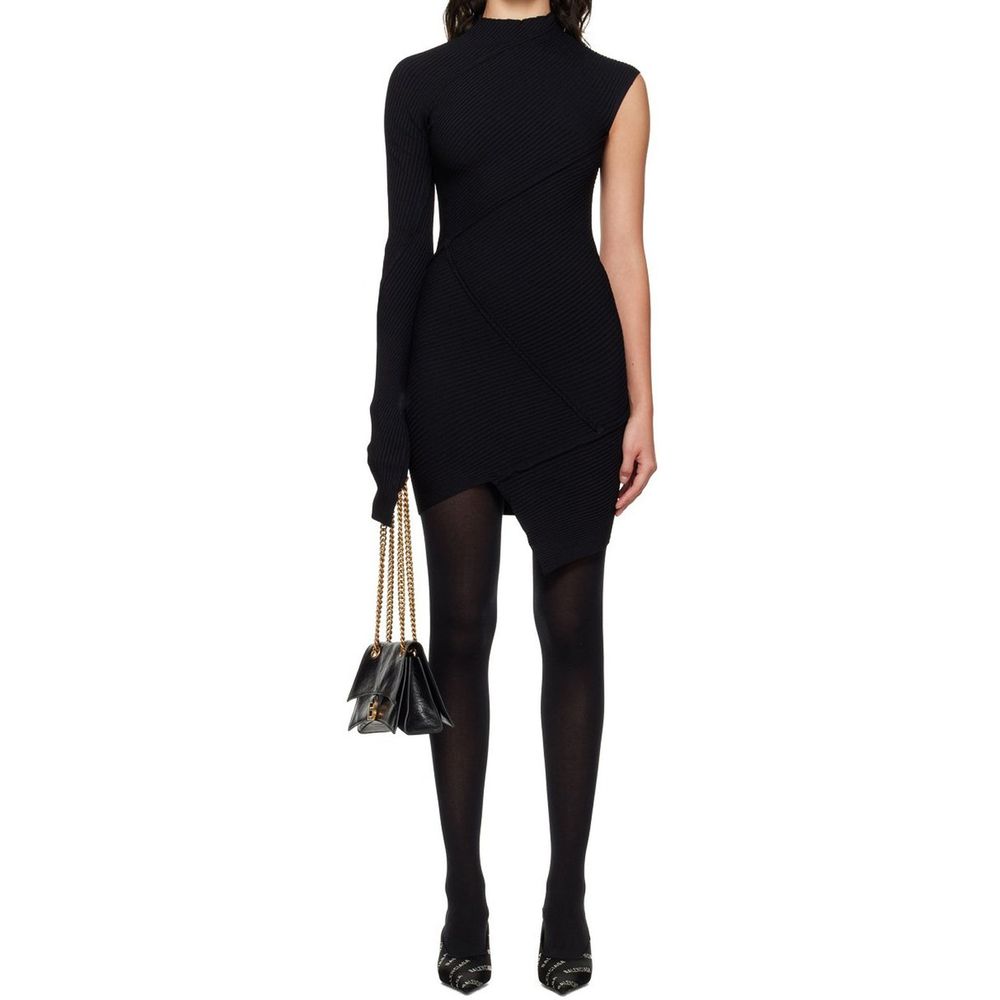 Balenciaga Black Spiral Mini Dress