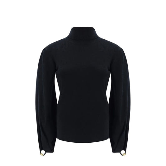 Chloé Black Balloon Sleeve Slit Jumper