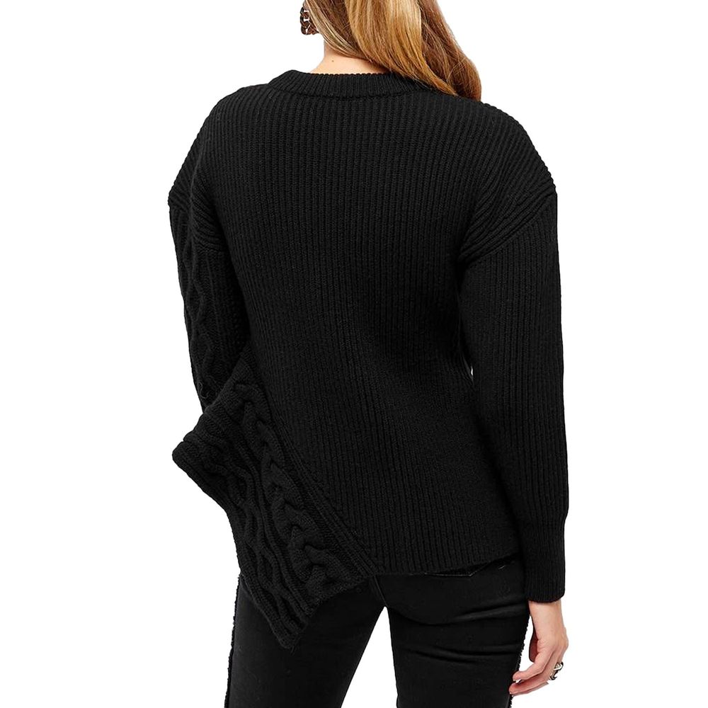 Alexander McQueen Black Wool Asymmetric Wool Jumper