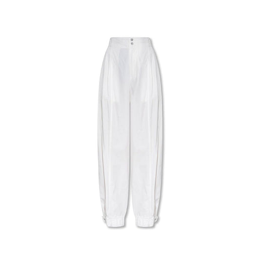 Bottega Veneta White Cotton Casual Pants for Women