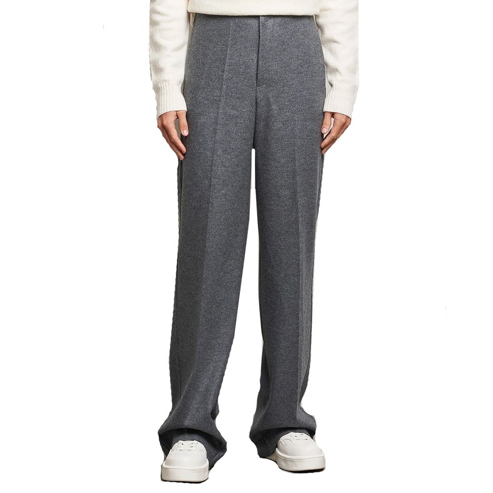 Jil Sander Gray Wool Casual Pants for Men