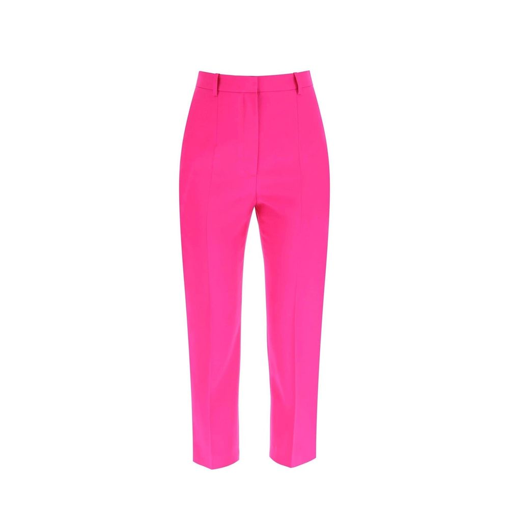 Alexander McQueen Hot Pink Wool Cropped Pants