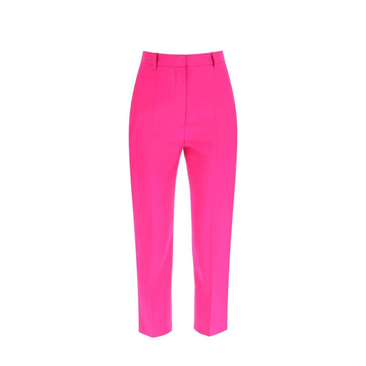 Alexander McQueen Hot Pink Wool Cropped Pants