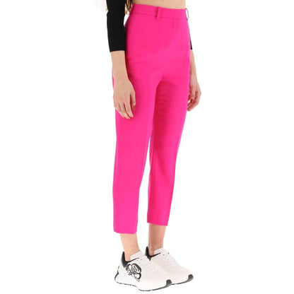 Alexander McQueen Hot Pink Wool Cropped Pants