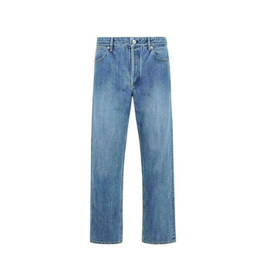 Jil Sander Blue Cotton Straight-Leg Jeans for Men
