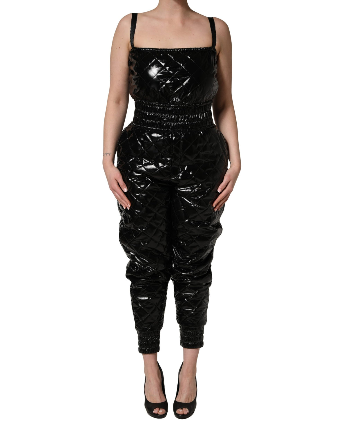Dolce & Gabbana Black Vinyl Jumpsuit
