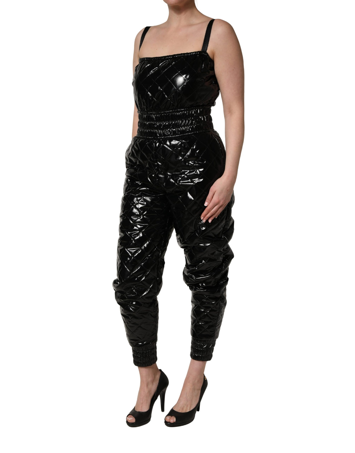 Dolce & Gabbana Black Vinyl Jumpsuit