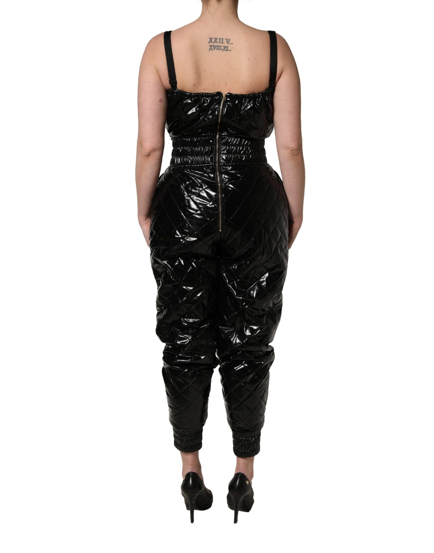 Dolce & Gabbana Black Vinyl Jumpsuit