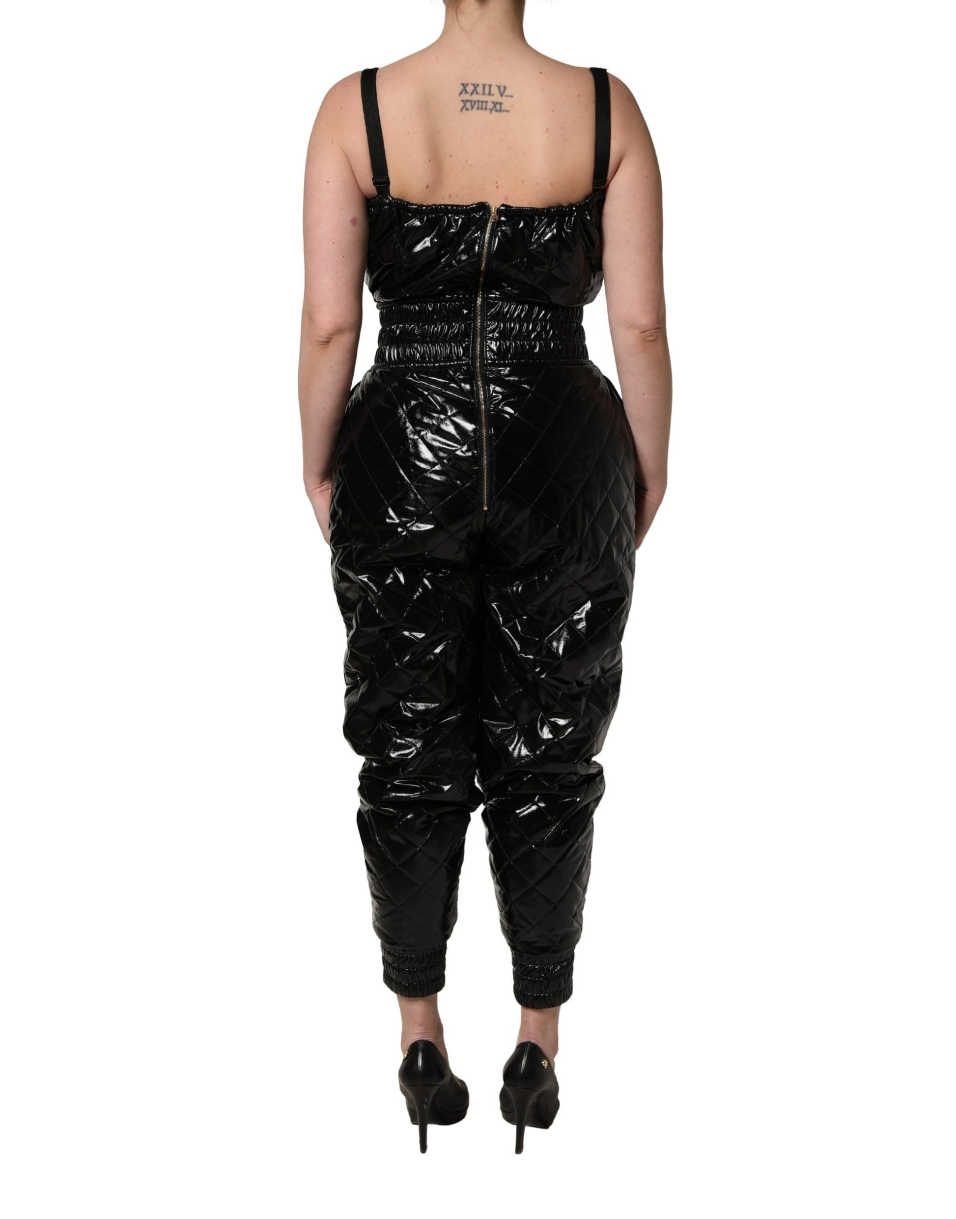Dolce & Gabbana Black Vinyl Jumpsuit