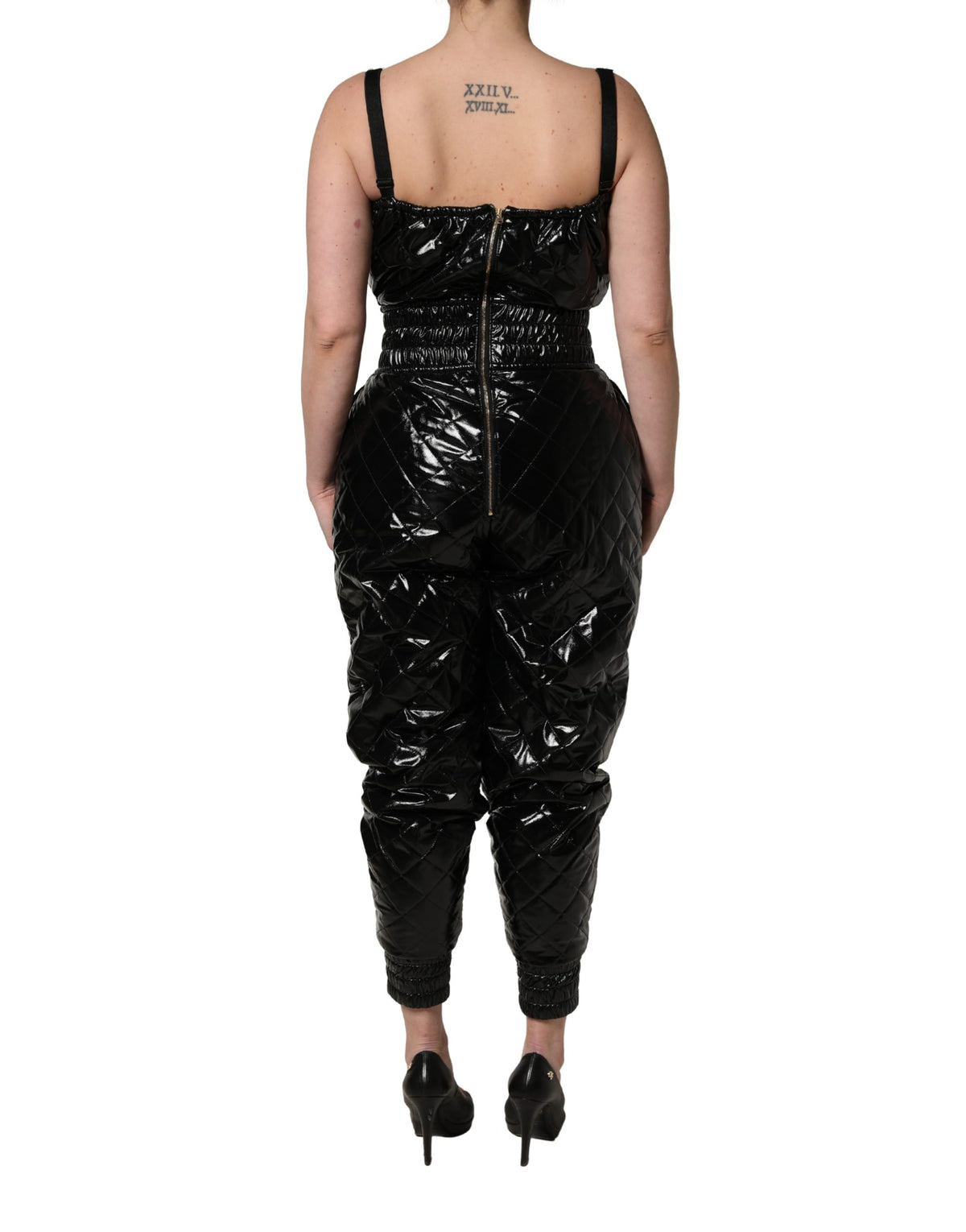 Dolce & Gabbana Black Vinyl Jumpsuit
