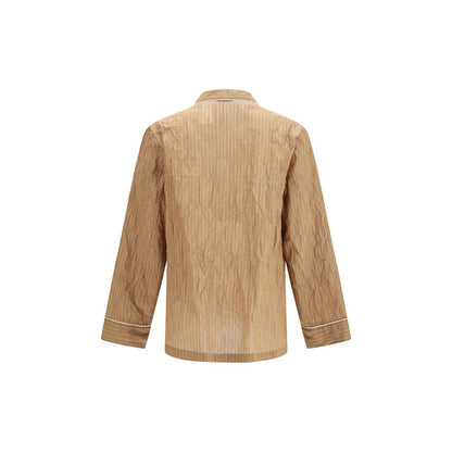 Dolce & Gabbana Beige Crinkled Linen Vanity Robe