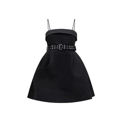 Ganni Black Mini Trapeze Dress