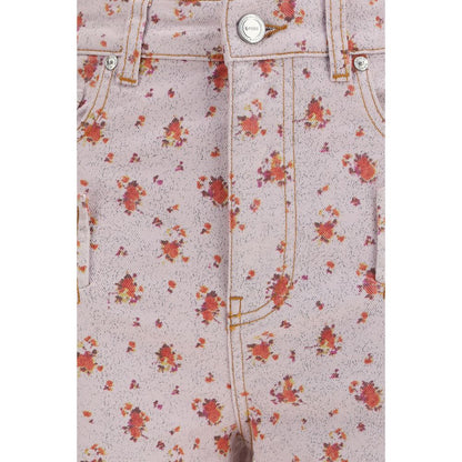 Ganni Floral Print Capri Denim Pants