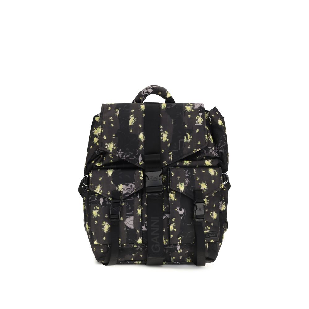 Ganni Multicolor Floral Re-tech Nylon Print Backpack