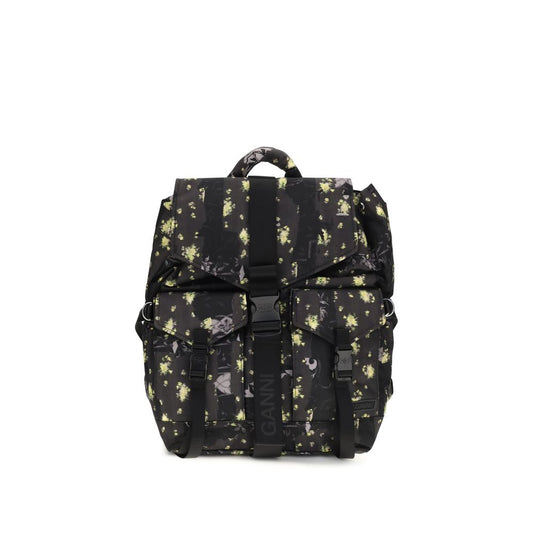 Ganni Multicolor Floral Re-tech Nylon Print Backpack