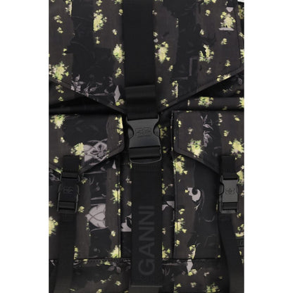Ganni Multicolor Floral Re-tech Nylon Print Backpack