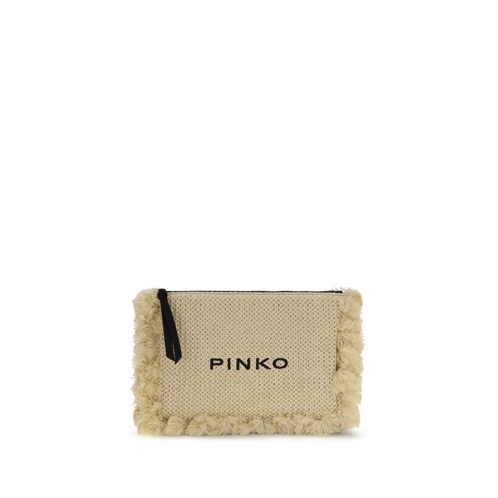 PINKO Beige Flat Handle Clutch
