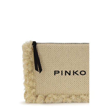 PINKO Beige Flat Handle Clutch