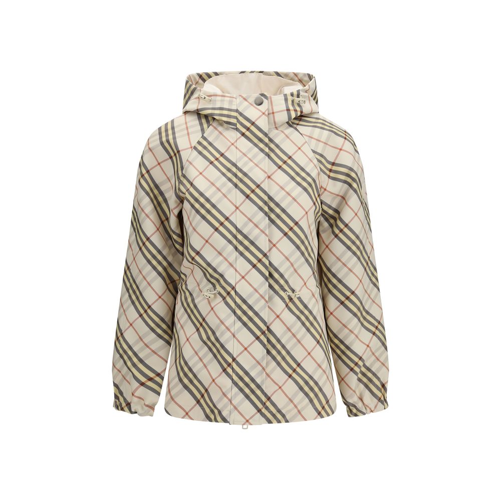 Burberry Beige Reversible Check Hooded Jacket