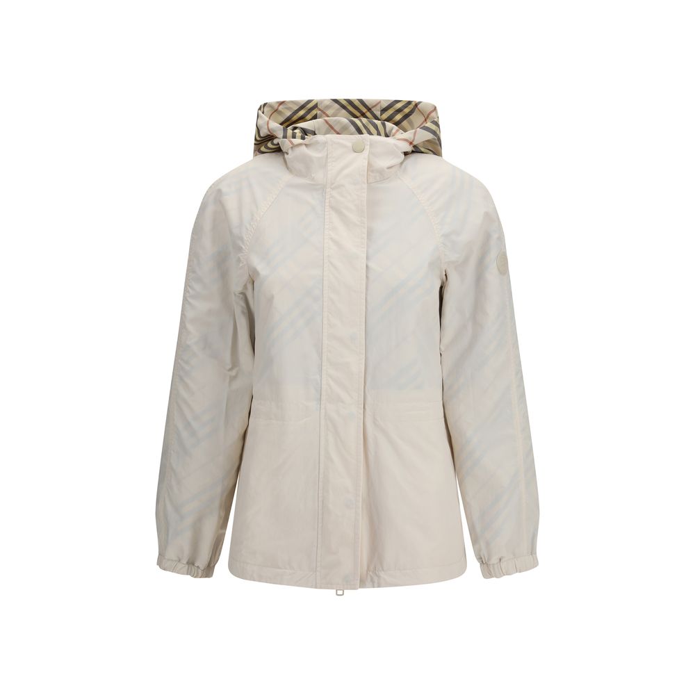 Burberry Beige Reversible Check Hooded Jacket