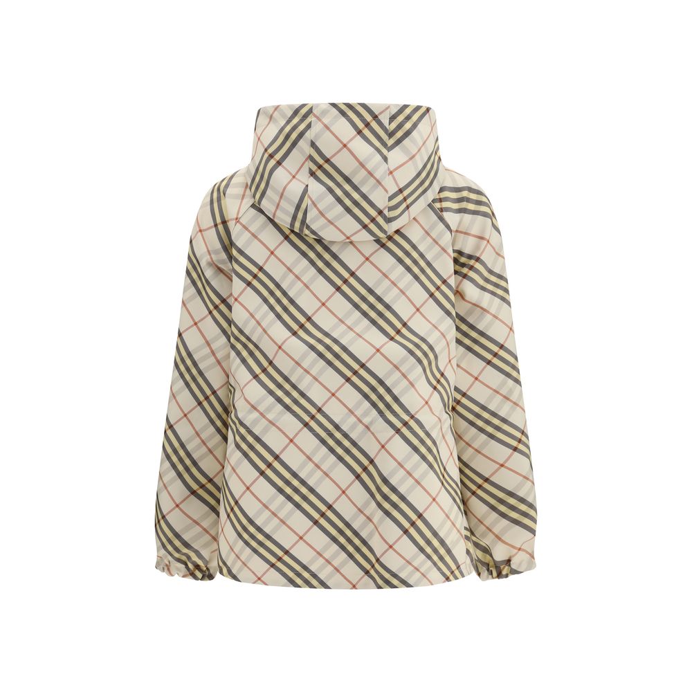 Burberry Beige Reversible Check Hooded Jacket