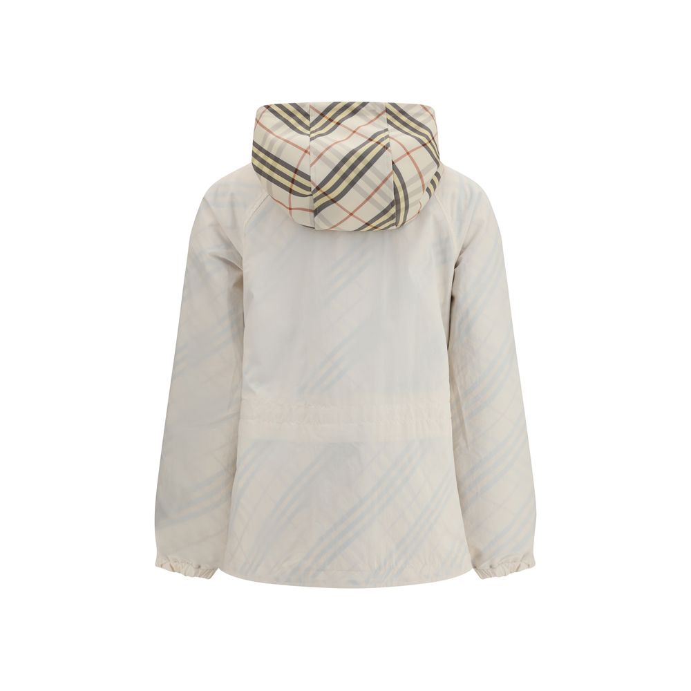 Burberry Beige Reversible Check Hooded Jacket