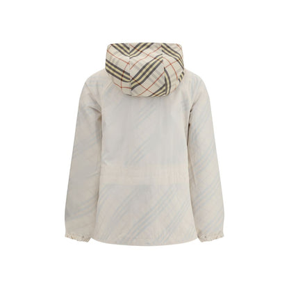 Burberry Beige Reversible Check Hooded Jacket