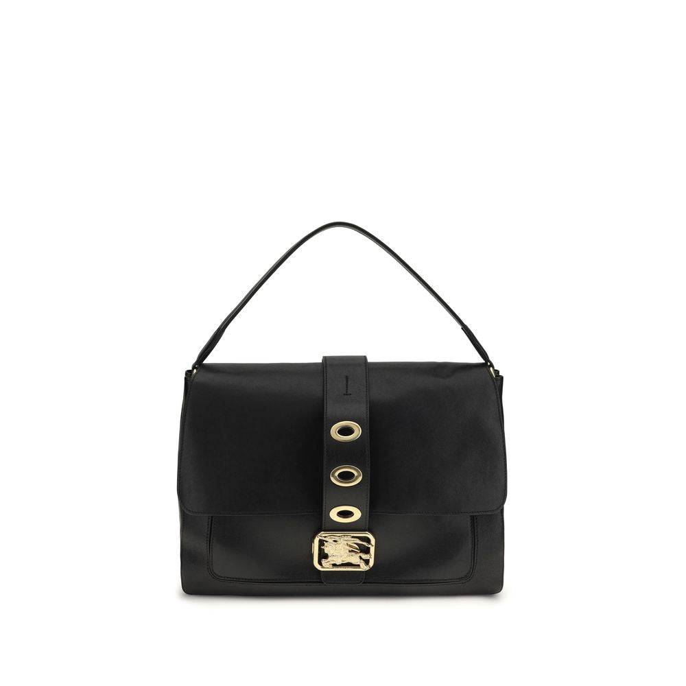 Burberry Black Lamb Leather Medium Rider Shoulder Bag