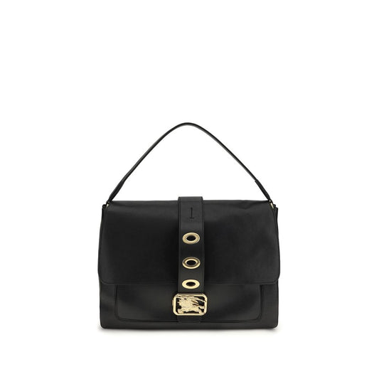 Burberry Black Lamb Leather Medium Rider Shoulder Bag