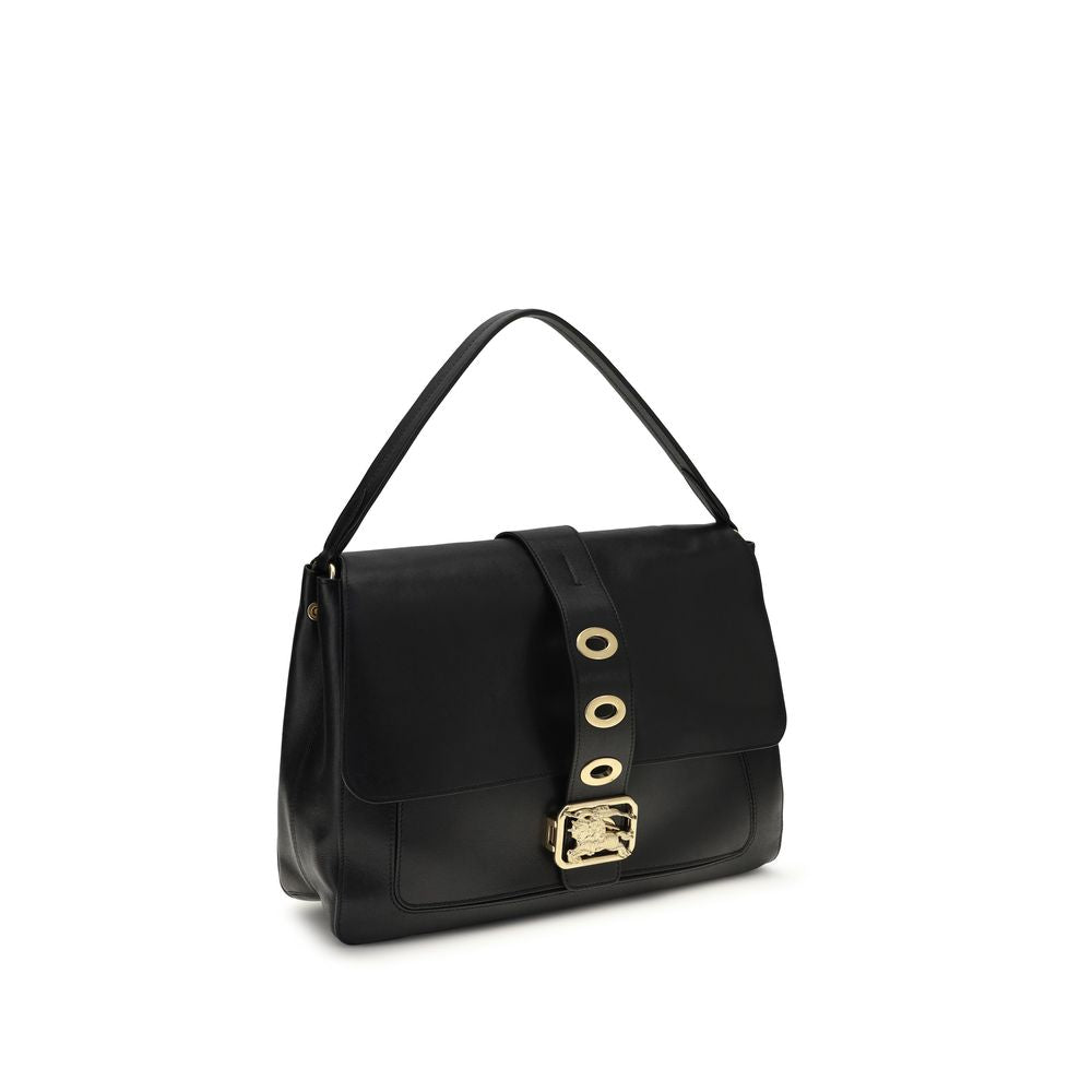 Burberry Black Lamb Leather Medium Rider Shoulder Bag
