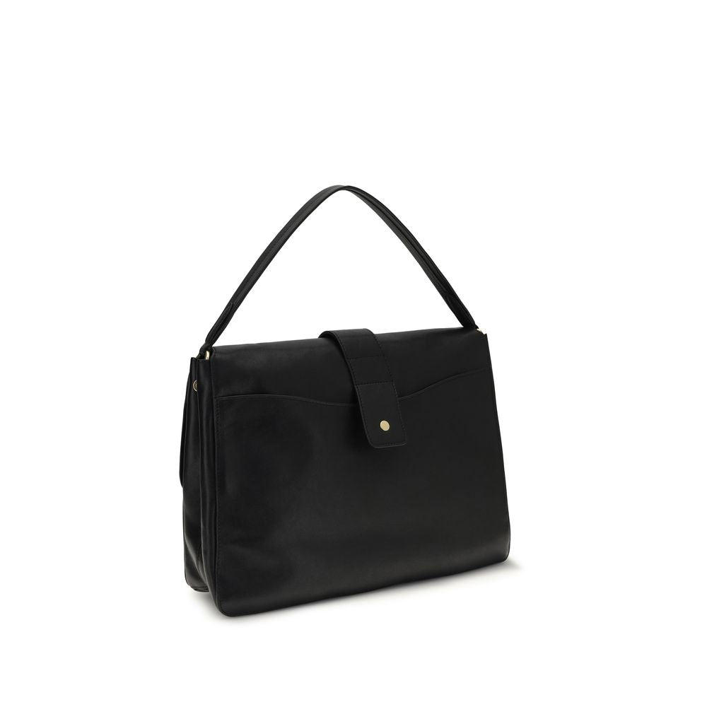 Burberry Black Lamb Leather Medium Rider Shoulder Bag