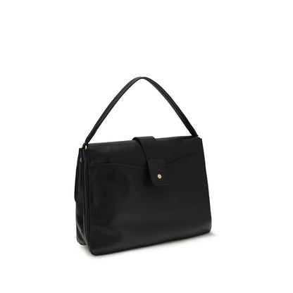 Burberry Black Lamb Leather Medium Rider Shoulder Bag