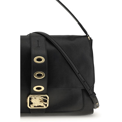 Burberry Black Lamb Leather Medium Rider Shoulder Bag