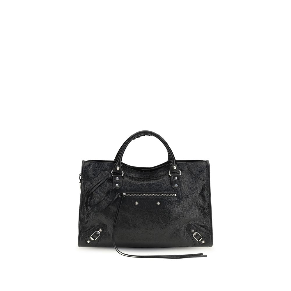 Balenciaga Black Lamb Ovis Aries Aries Shoulder Bag Le City Medium