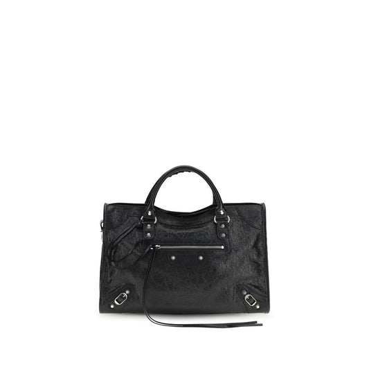 Balenciaga Black Lamb Ovis Aries Aries Shoulder Bag Le City Medium
