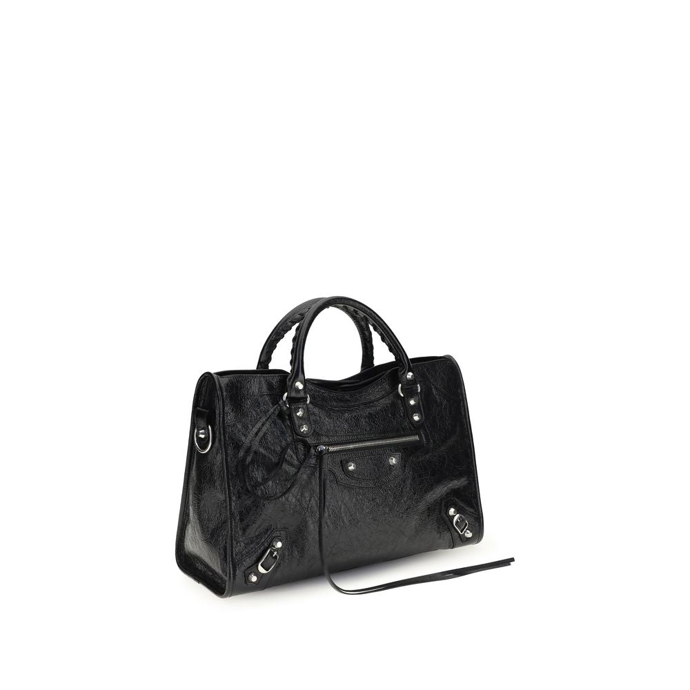 Balenciaga Black Lamb Ovis Aries Aries Shoulder Bag Le City Medium